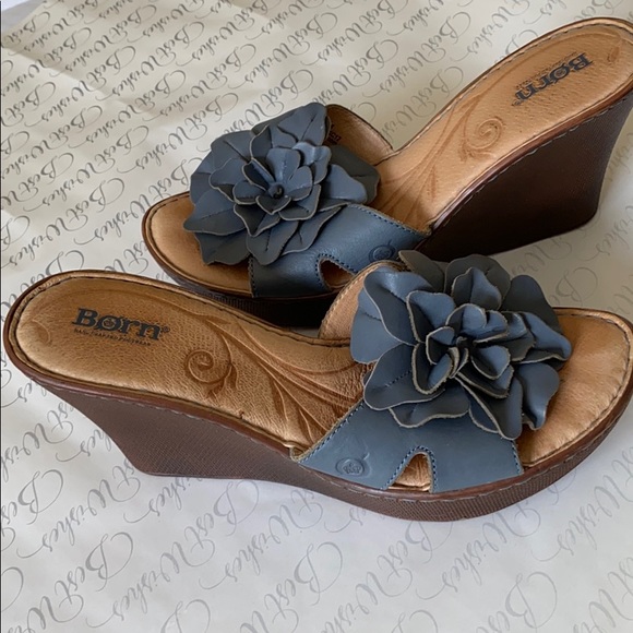flower slip on platform sandals